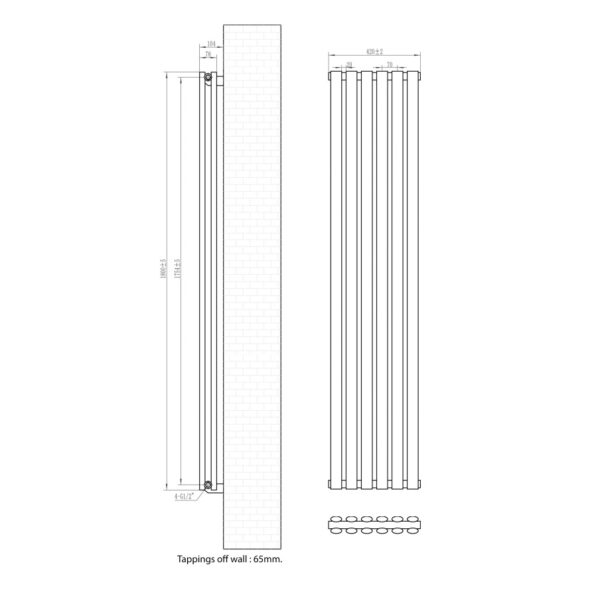 Eastbrook Tunstall Double Designer Radiator - Matt White - Image 21