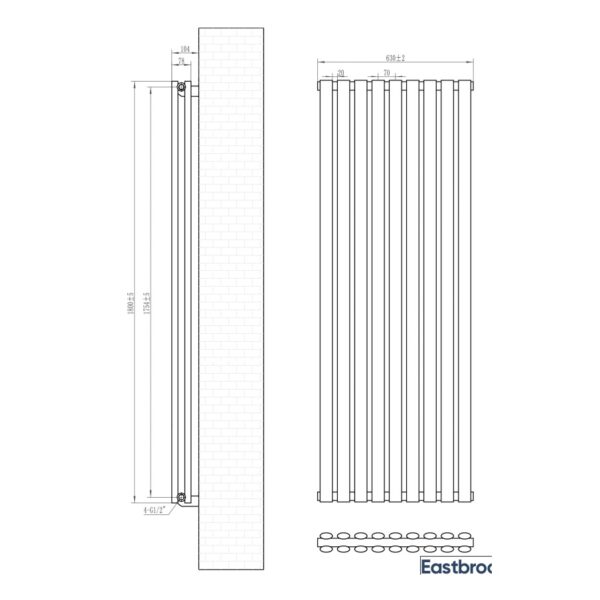 Eastbrook Tunstall Double Designer Radiator - Matt White - Image 22