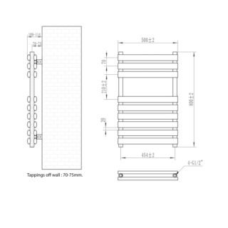 Eastbrook Tunstall Double Designer Heated Towel Rail - Matt White - Image 12