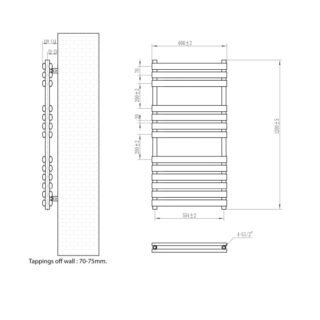 Eastbrook Tunstall Double Designer Heated Towel Rail - Matt White - Image 15