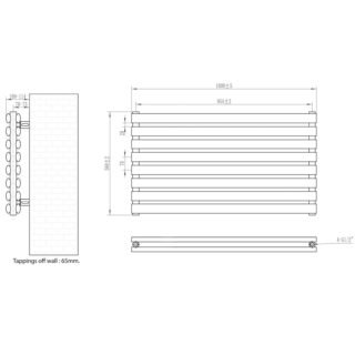 Eastbrook Tunstall Double Designer Heated Towel Rail - Matt White - Image 4