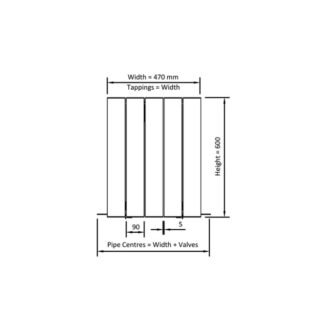 Eastbrook Peretti Aluminium Designer Radiator - Matt Anthracite - Image 15