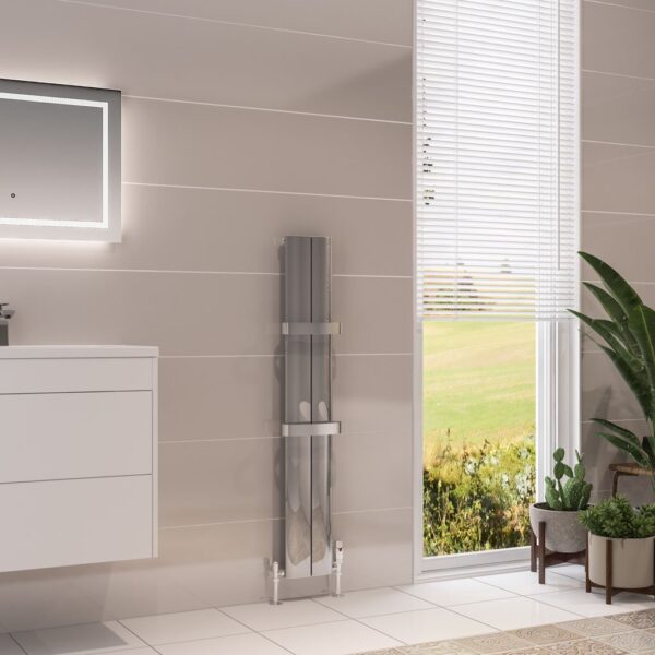 Eastbrook Berlini Aluminium Single Designer Radiator - Polished Aluminium