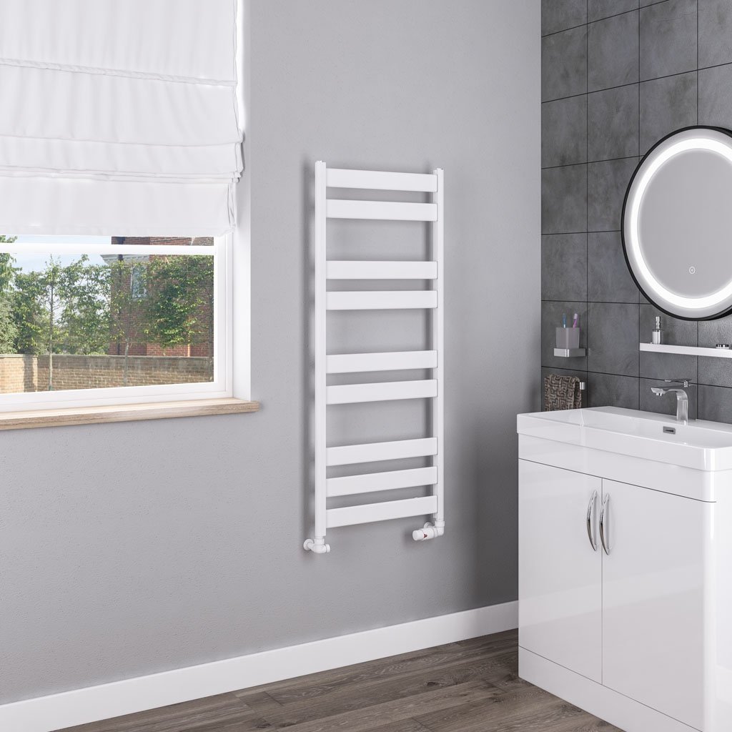 Eastbrook Pelago Designer Heated Towel Rail – Matt White - 1200mm x 500mm