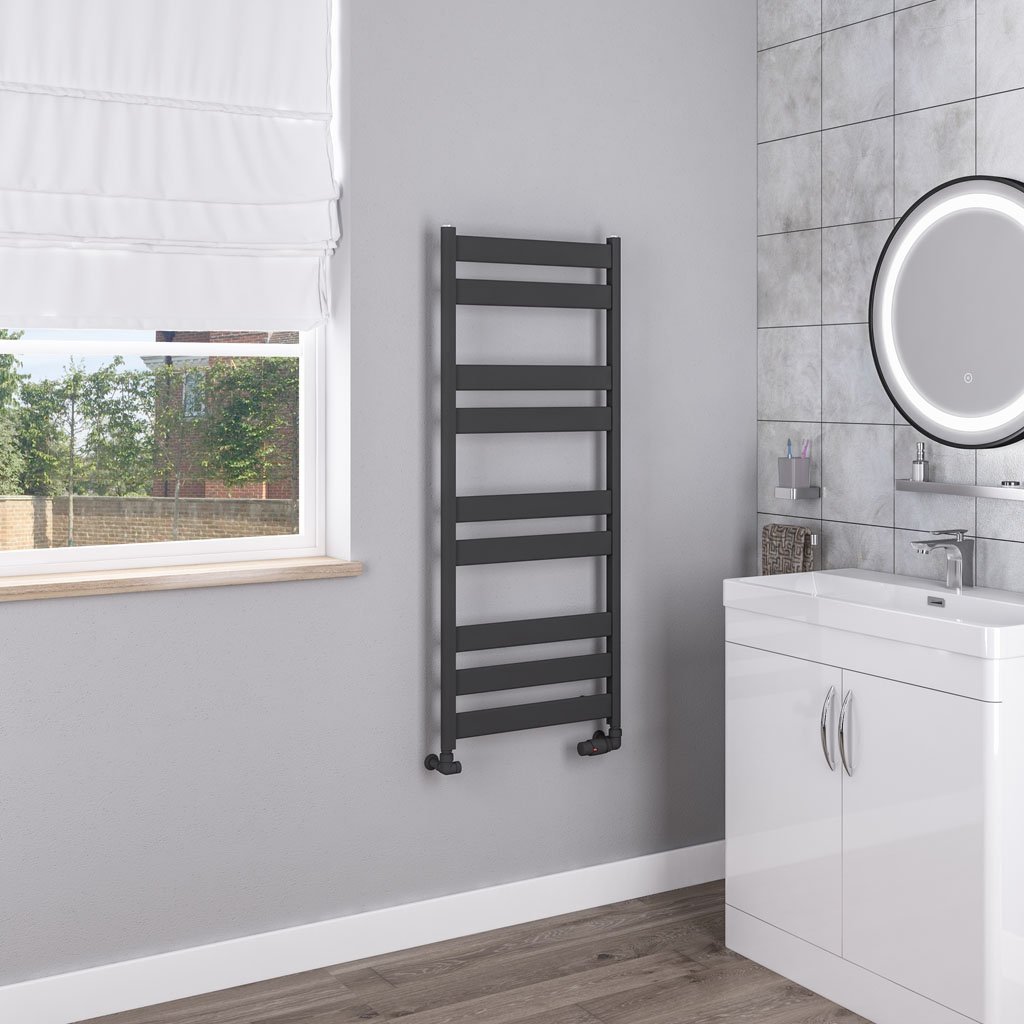 Eastbrook Pelago Designer Heated Towel Rail – Matt Anthracite - 1200mm x 500mm