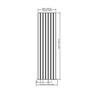 Eastbrook Hadleigh Aluminium Designer Radiator - Matt Black - Image 30