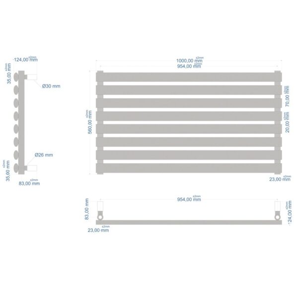 Eastbrook Tunstall Designer Heated Towel Rail - Matt White - Image 4