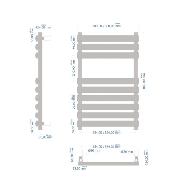 Eastbrook Tunstall Designer Heated Towel Rail - Matt White - Image 12