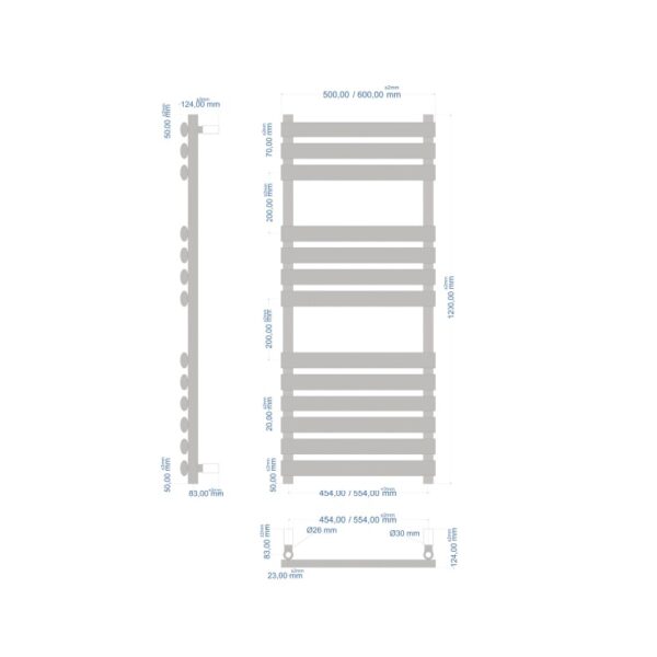 Eastbrook Tunstall Designer Heated Towel Rail - Matt White - Image 14