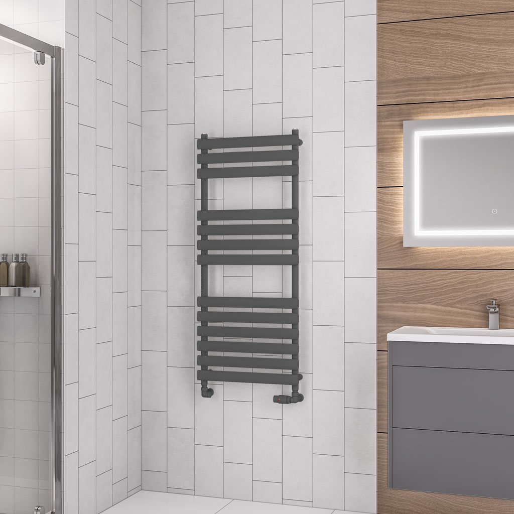 Eastbrook Tunstall Designer Heated Towel Rail – Matt Anthracite - 1200mm x 500mm