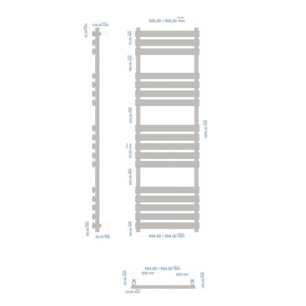 Eastbrook Tunstall Designer Heated Towel Rail - Matt White - Image 16