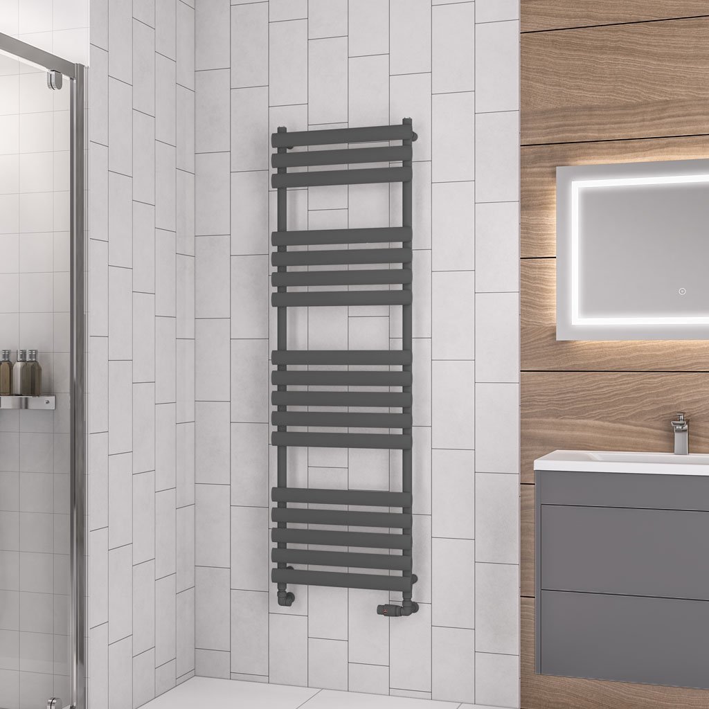 Eastbrook Tunstall Designer Heated Towel Rail – Matt Anthracite - 1600mm x 500mm