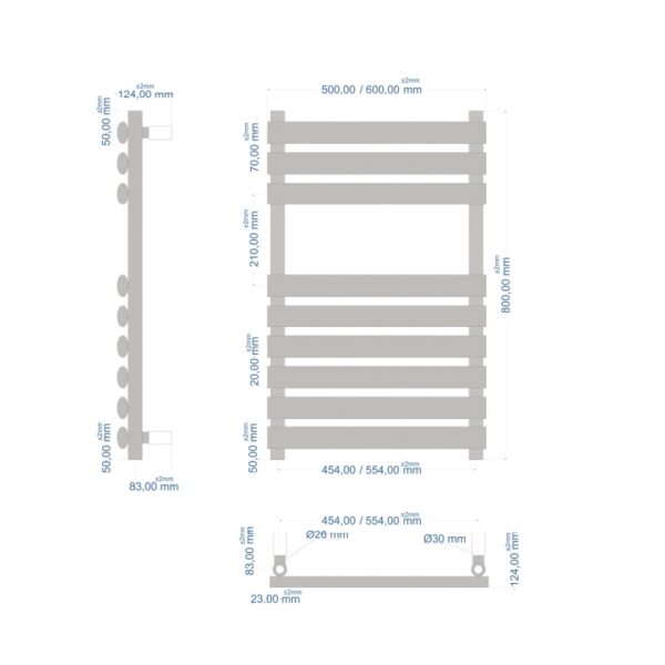 Eastbrook Tunstall Designer Heated Towel Rail - Matt White - Image 13