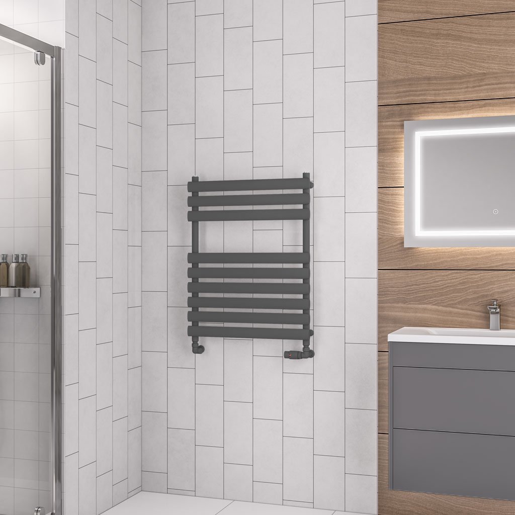 Eastbrook Tunstall Designer Heated Towel Rail – Matt Anthracite - 800mm x 600mm
