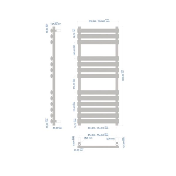 Eastbrook Tunstall Designer Heated Towel Rail - Matt White - Image 15