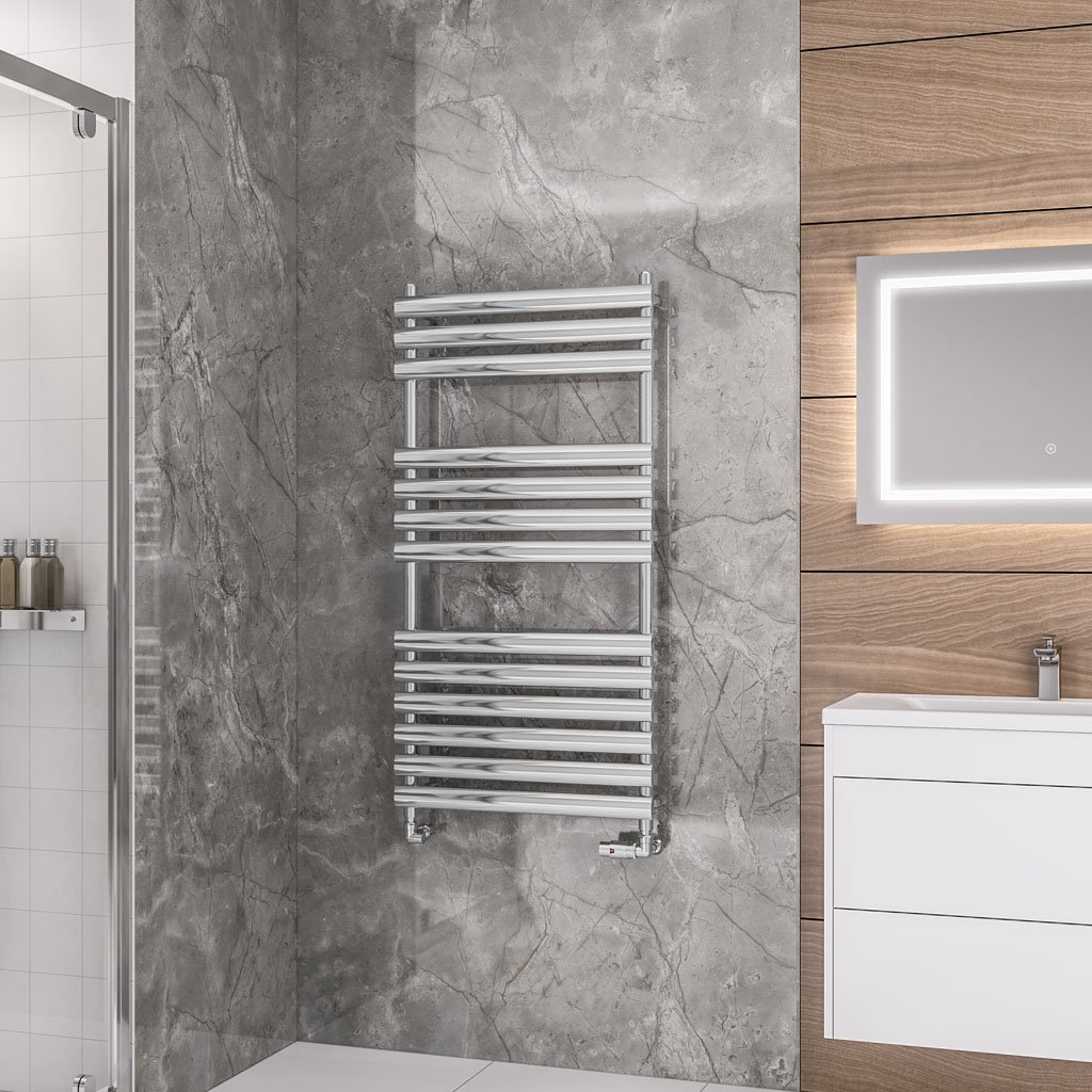 Eastbrook Tunstall Designer Heated Towel Rail – Chrome - 1200mm x 600mm
