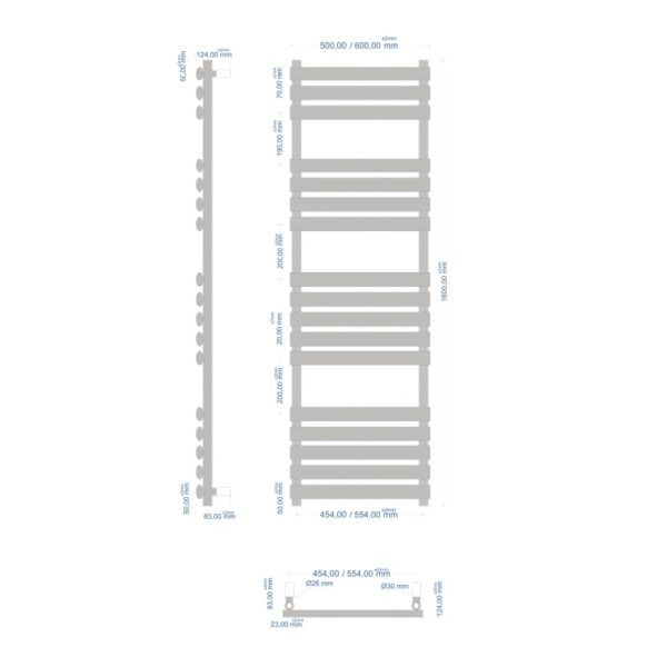 Eastbrook Tunstall Designer Heated Towel Rail - Matt White - Image 17