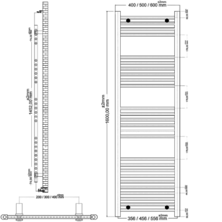 Eastbrook Wingrave Straight Heated Towel Rail - Matt Grey - Image 75