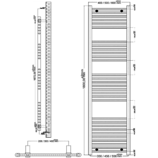 Eastbrook Wingrave Straight Heated Towel Rail - Matt Grey - Image 77