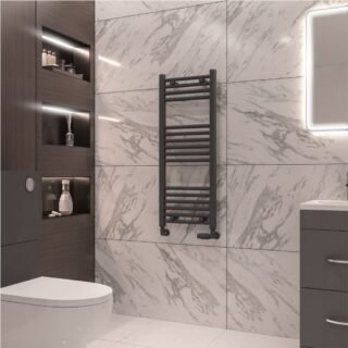 Eastbrook Wingrave Straight Heated Towel Rail - Matt Anthracite - Image 16