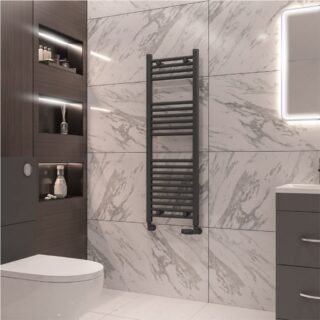 Eastbrook Wingrave Straight Heated Towel Rail - Matt Anthracite - Image 20
