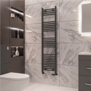 Eastbrook Wingrave Straight Heated Towel Rail - Matt Anthracite - Image 28