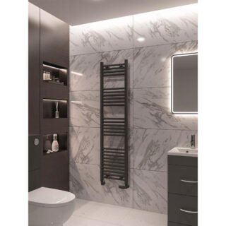 Eastbrook Wingrave Straight Heated Towel Rail - Matt Anthracite - Image 55