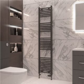 Eastbrook Wingrave Straight Heated Towel Rail - Matt Anthracite - Image 32