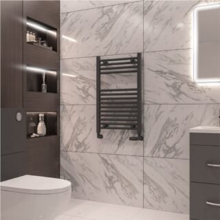 Eastbrook Wingrave Straight Heated Towel Rail - Matt Anthracite - Image 13