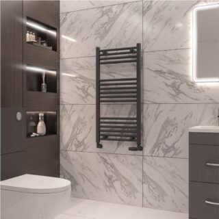 Eastbrook Wingrave Straight Heated Towel Rail - Matt Anthracite - Image 17