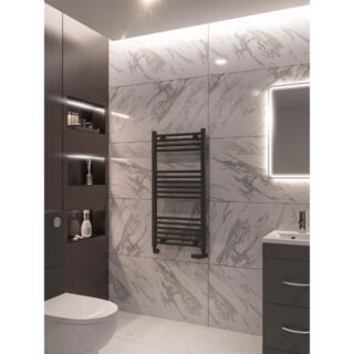 Eastbrook Wingrave Straight Heated Towel Rail - Matt Anthracite - Image 44