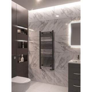 Eastbrook Wingrave Straight Heated Towel Rail - Matt Anthracite - Image 48