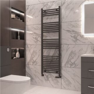Eastbrook Wingrave Straight Heated Towel Rail - Matt Anthracite - Image 29