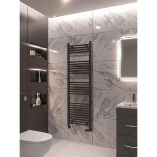 Eastbrook Wingrave Straight Heated Towel Rail - Matt Anthracite - Image 56