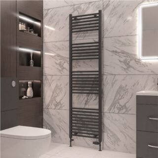 Eastbrook Wingrave Straight Heated Towel Rail - Matt Anthracite - Image 33