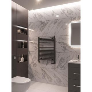 Eastbrook Wingrave Straight Heated Towel Rail - Matt Anthracite - Image 41