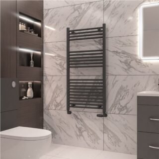 Eastbrook Wingrave Straight Heated Towel Rail - Matt Anthracite - Image 22