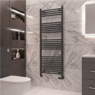 Eastbrook Wingrave Straight Heated Towel Rail - Matt Anthracite - Image 30