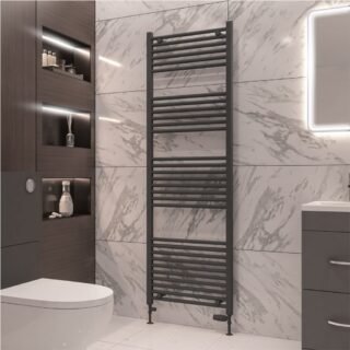 Eastbrook Wingrave Straight Heated Towel Rail - Matt Anthracite - Image 34