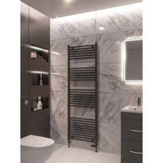 Eastbrook Wingrave Straight Heated Towel Rail - Matt Anthracite - Image 61