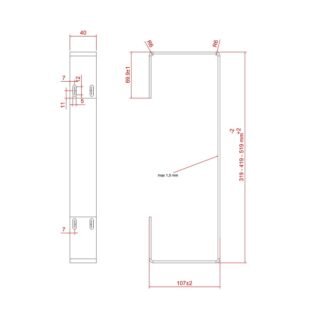 Eastbrook Vesima Standard Towel Hanger - Matt Black - Image 3