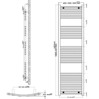 Eastbrook Wingrave Curved Heated Towel Rail - Chrome - Image 22