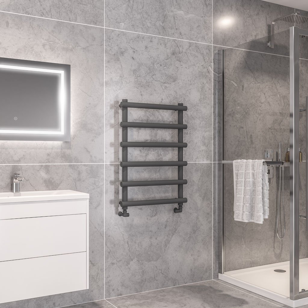 Eastbrook Marlow Designer Heated Towel Rail – Matt Anthracite - 850mm x 600mm