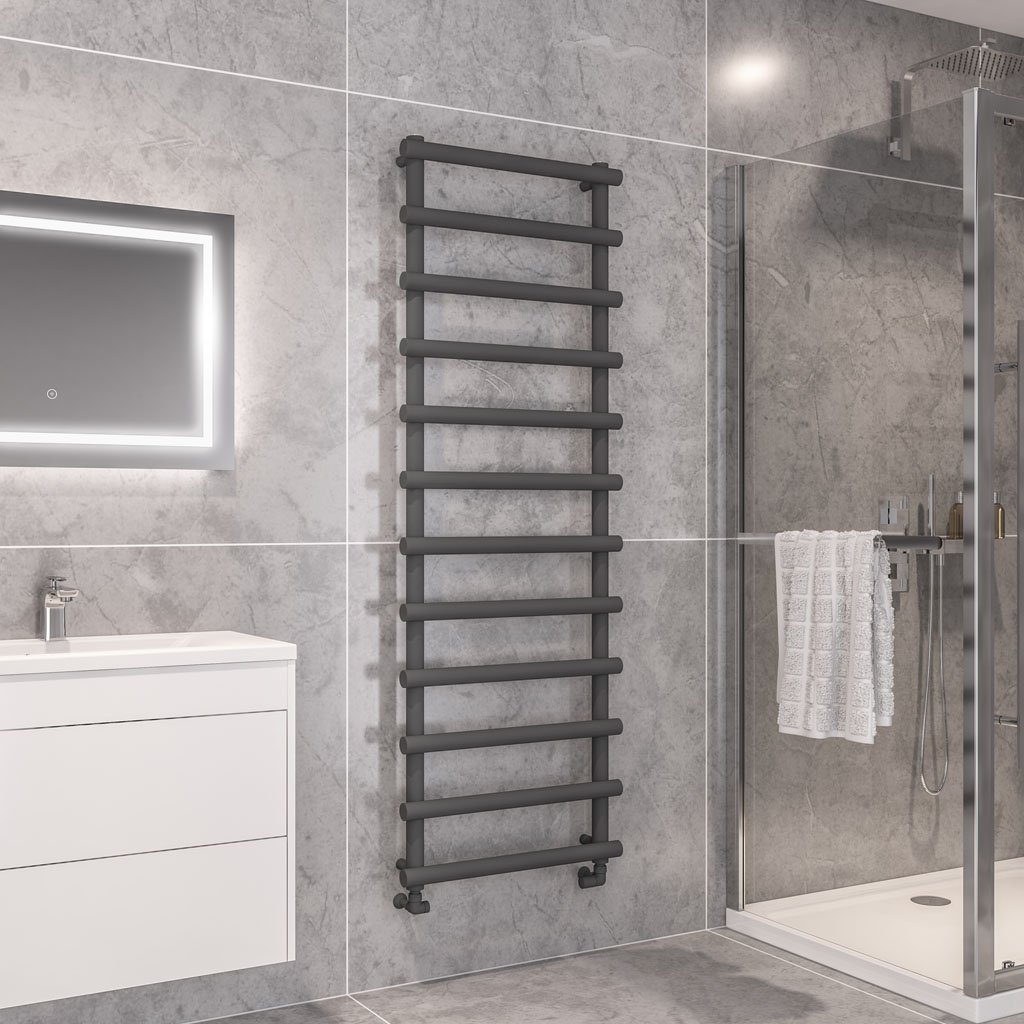 Eastbrook Marlow Designer Heated Towel Rail – Matt Anthracite - 1750mm x 600mm