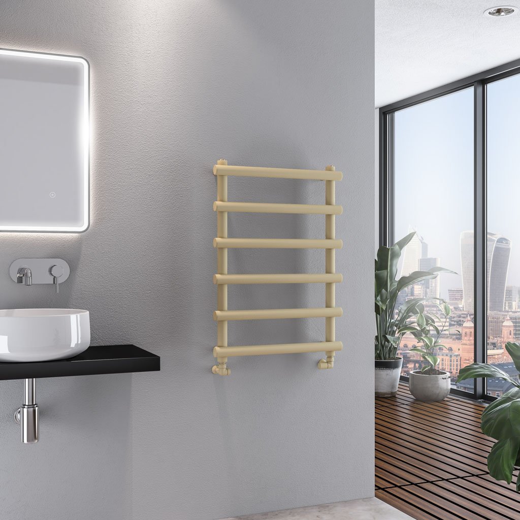 Eastbrook Marlow Designer Heated Towel Rail – Matt Cappuccino - 850mm x 600mm