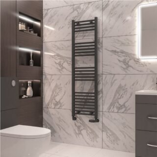Eastbrook Wingrave Straight Heated Towel Rail - Matt Anthracite - Image 24