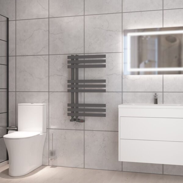 Eastbrook Hurley Designer Straight Heated Towel Rail - Matt Anthracite