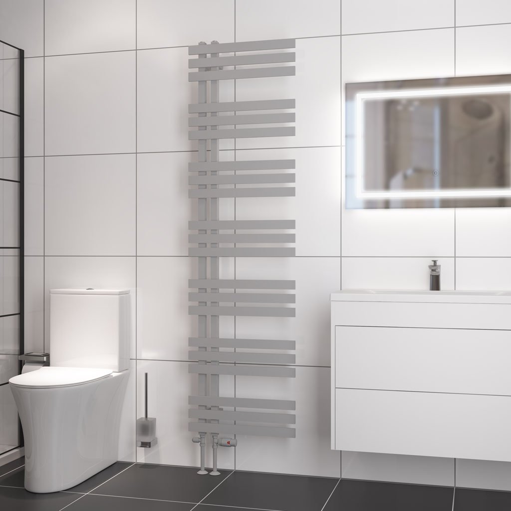 Eastbrook Hurley Designer Straight Heated Towel Rail – Matt Grey - 1800mm x 500mm