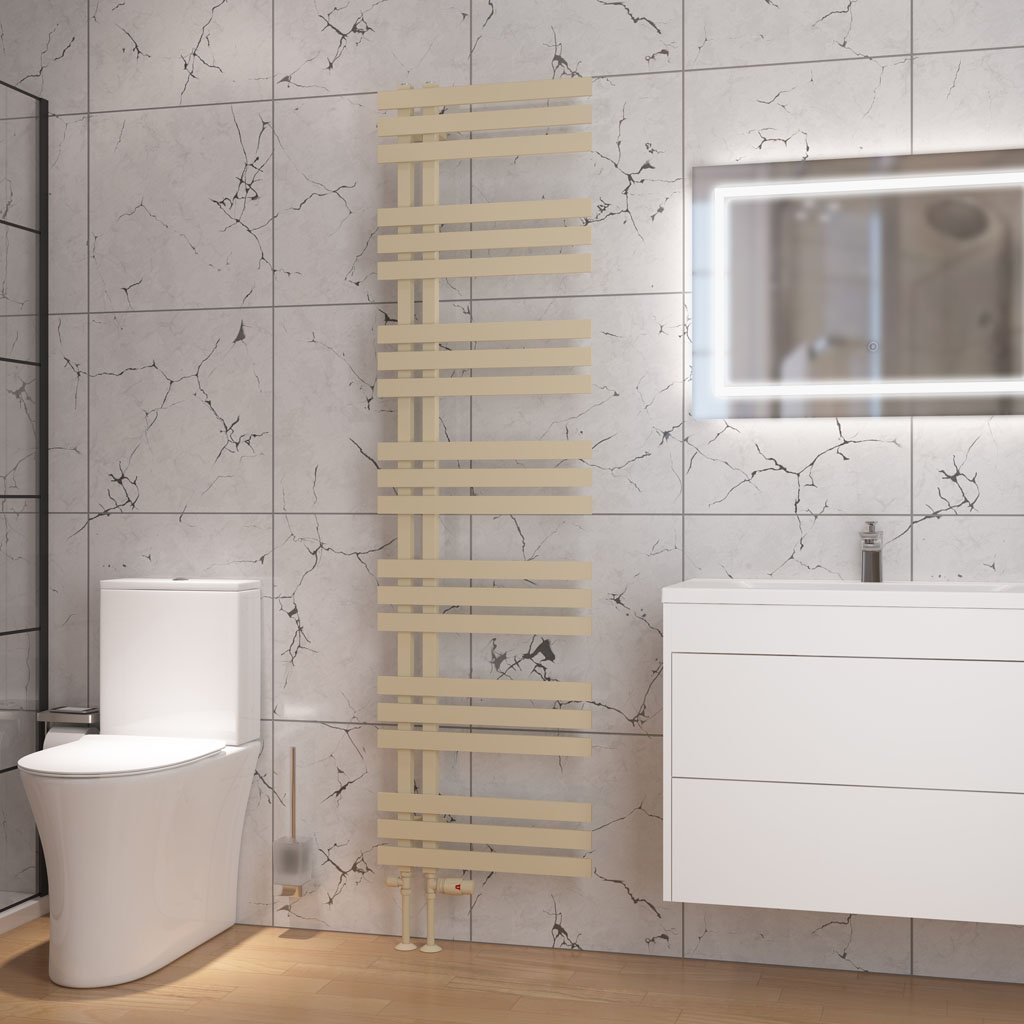 Eastbrook Hurley Designer Straight Heated Towel Rail – Matt Cappuccino - 1800mm x 500mm