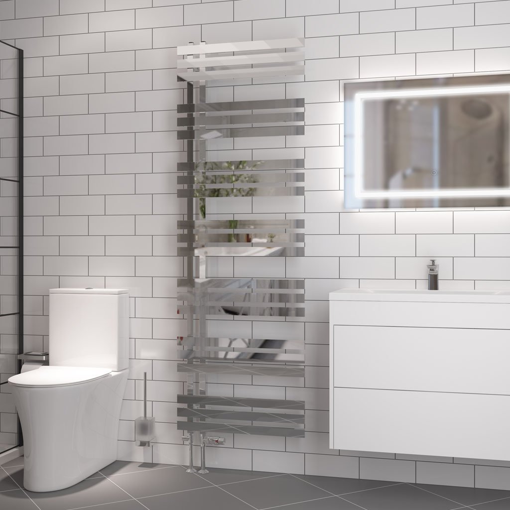 Eastbrook Hurley Designer Straight Heated Towel Rail – Chrome - 1800mm x 600mm